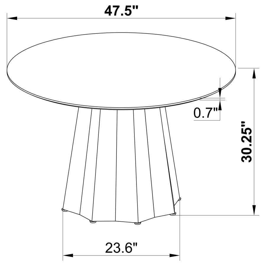 Camden 5 pcs round faux marble dining table set