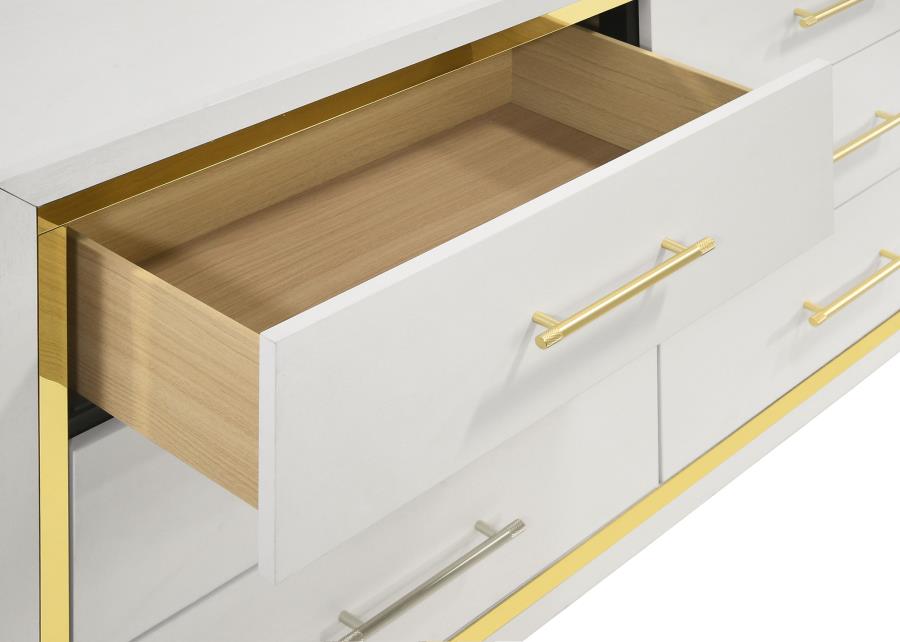 Lucia 4-piece Bedroom Set Beige and White