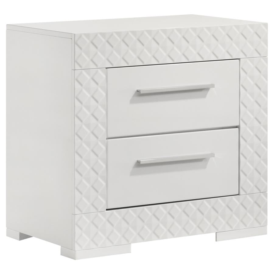 Ensemble de chambre à coucher Ives 4 pièces avec lit queen ou king size, lumières LED blanches brillantes