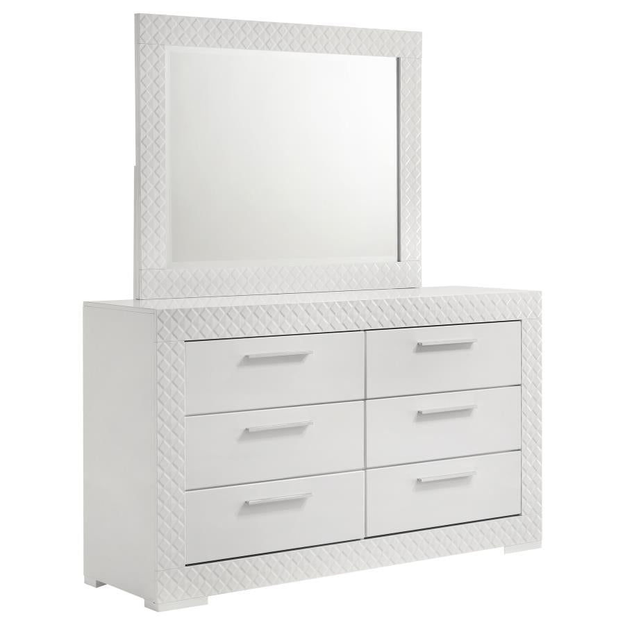 Ensemble de chambre à coucher Ives 4 pièces avec lit queen ou king size, lumières LED blanches brillantes