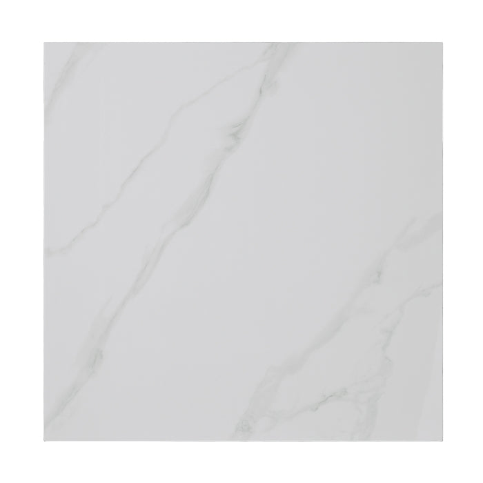 White chrome faux marble coffee table