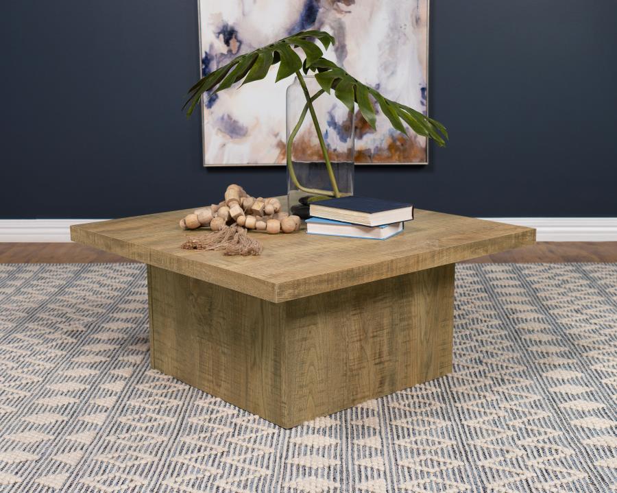 DEVAR SQUARE ENGINEERED WOOD COFFEE TABLE MANGO BROWN