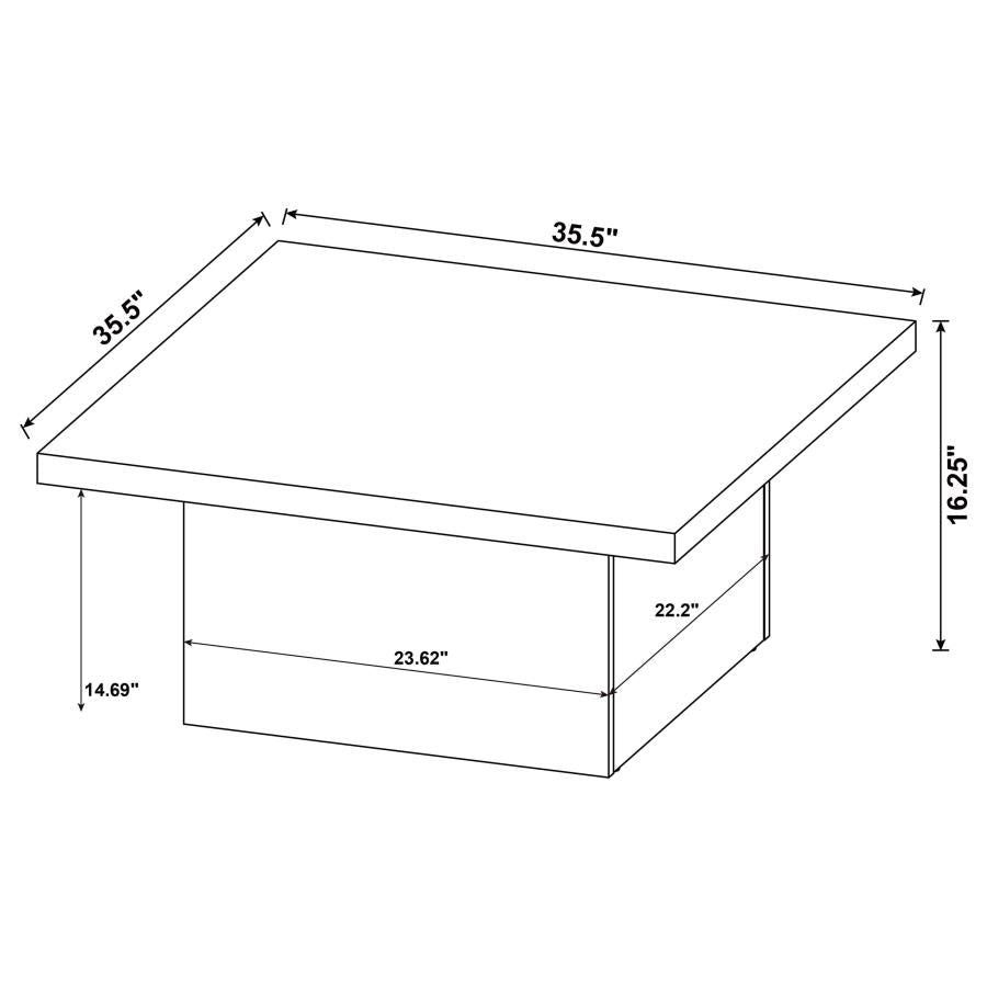 DEVAR SQUARE ENGINEERED WOOD COFFEE TABLE MANGO BROWN