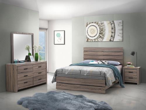 Ensemble de chambre à coucher Brantford 4 pièces avec lit queen size en chêne tonneau