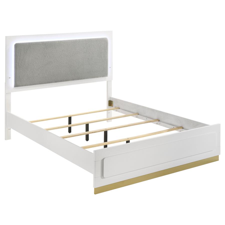 Caraway 4-piece Bedroom Set Queen or King White or Black with LED