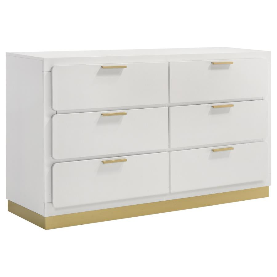 Caraway 4-piece Bedroom Set Queen or King White or Black with LED