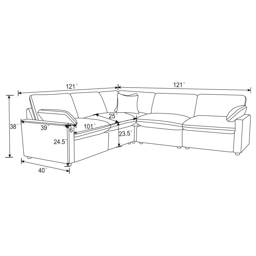 Collins Modular Power Reclining Sectional Sofa Set Grey