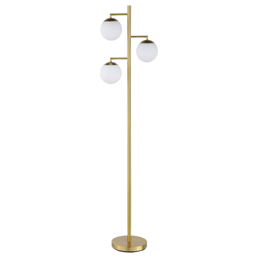 Lampadaire en métal Sena 66 pouces en forme d'arbre à ampoule sphérique doré
