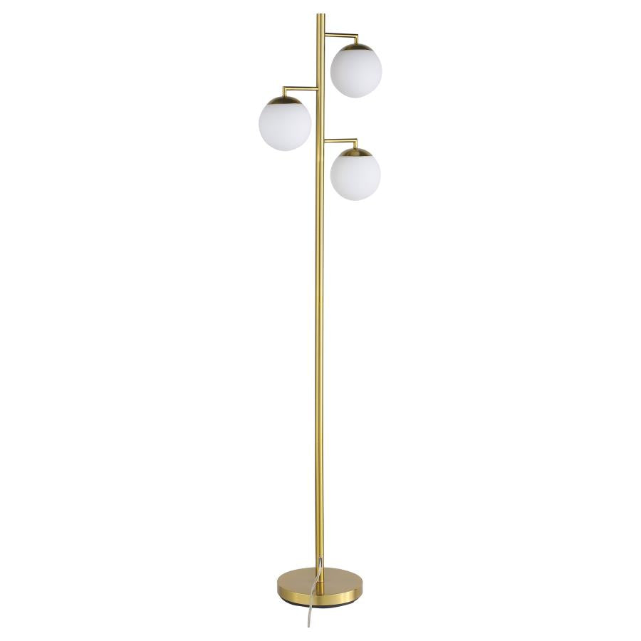 Lampadaire en métal Sena 66 pouces en forme d'arbre à ampoule sphérique doré