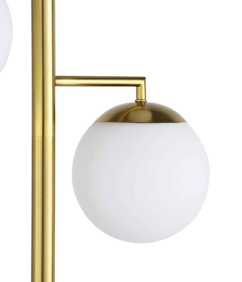 Lampadaire en métal Sena 66 pouces en forme d'arbre à ampoule sphérique doré