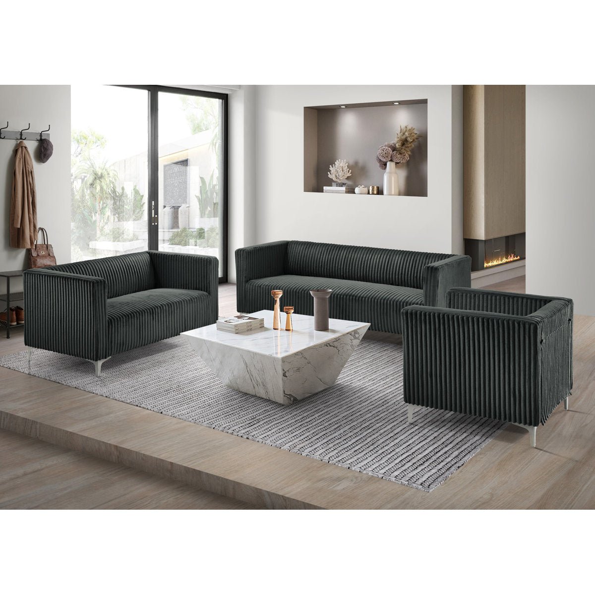 Ninda velvet living room set